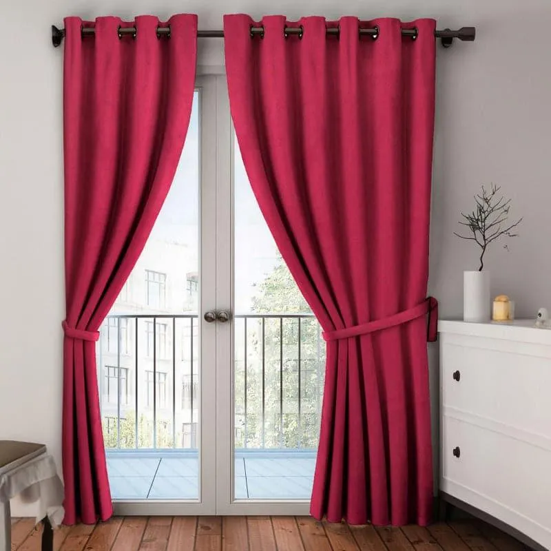 Arlo Solid Curtain - Maroon media 1