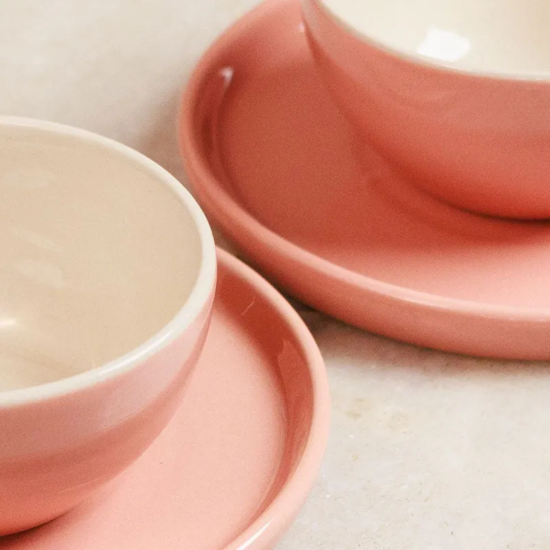 Blush & Brew Cup & Saucer (Pink/240 mL) - Four Piece Set media 3