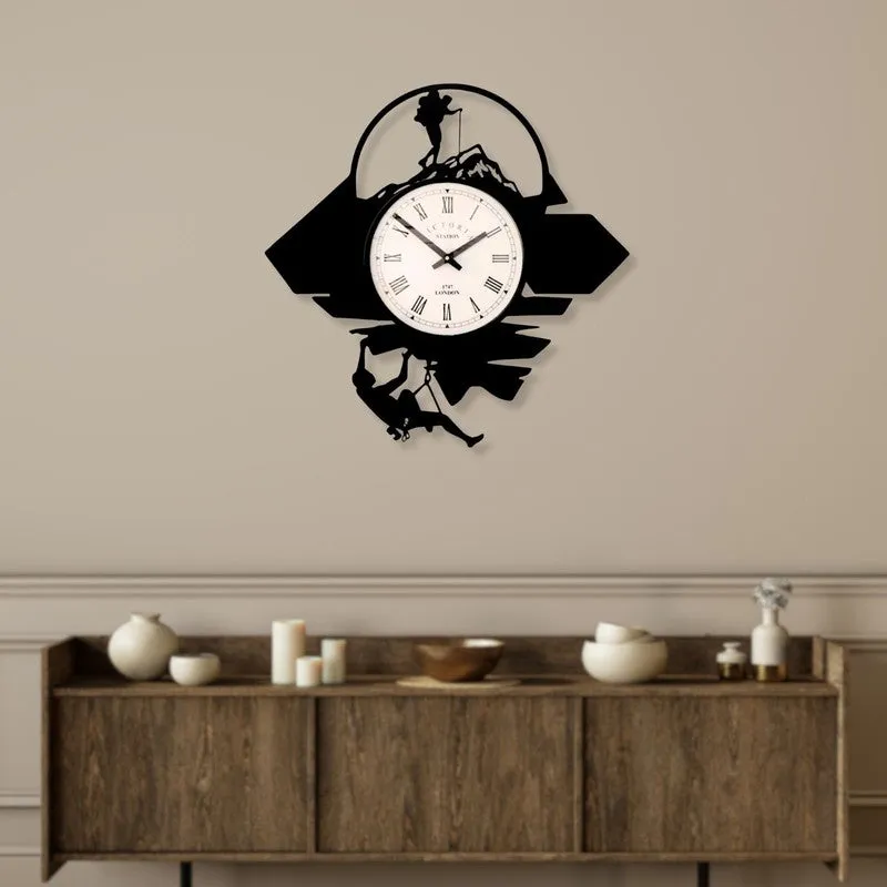 Trekker Steel Analog Wall Clock - Black media 3