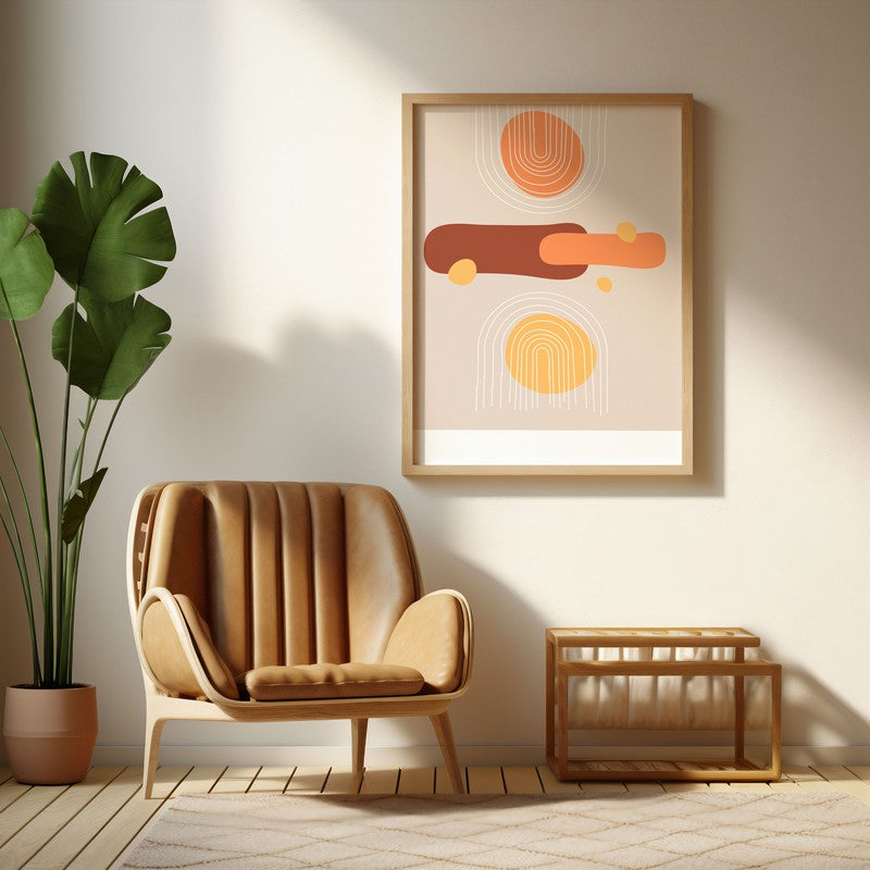 Sunlit Whispers Archival Canvas Wall Art - Natural Brown Frame