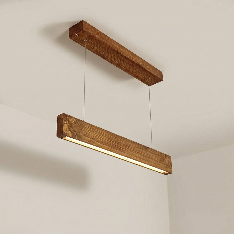 Ishtara Linear LED Wooden Ceiling Lamp - Brown media 4