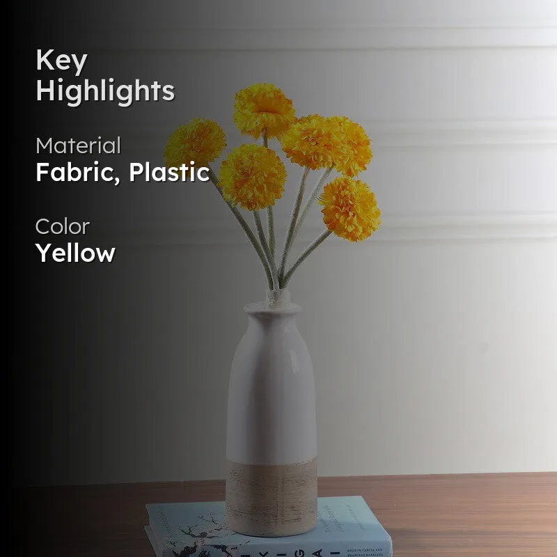 Pom Pom Artificial Flowers - Yellow media 2
