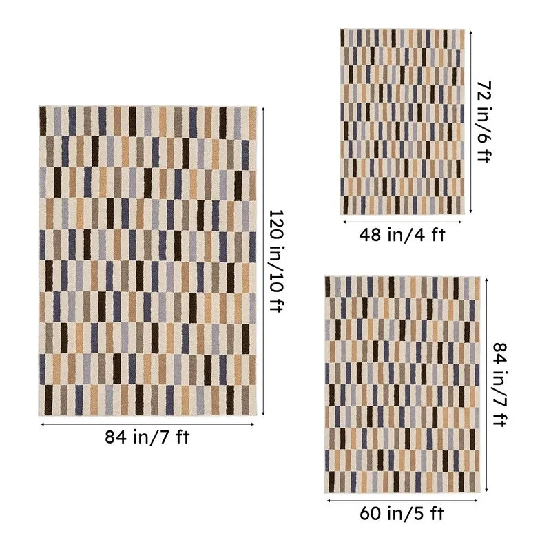 Istari Hand Tufted Geometric Wool & Nylon Carpet - Blue & Beige media 15