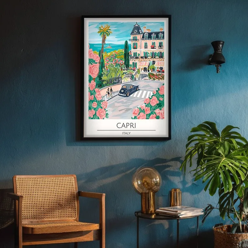 Vintage Capri Framed Canvas Wall Painting media 4