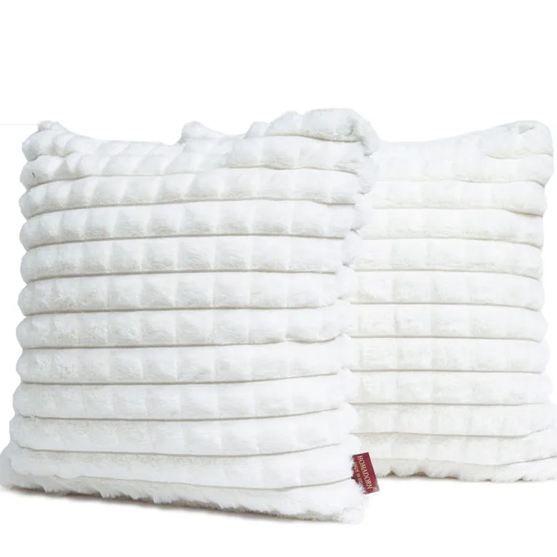 Frost Waffle White Cushion Cover (Square) Set of Two media 7