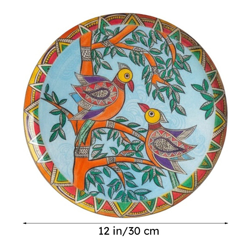 Madhubani Garden Wall Plate - Set Of Nine media 9