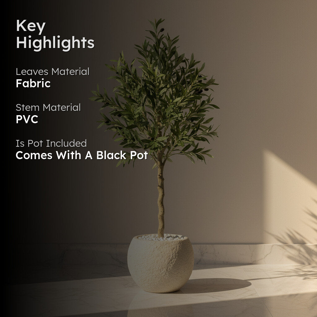 NatureTouch Artificial Floral Plant With Black Fiber Pot - 4.2 Feet media 2