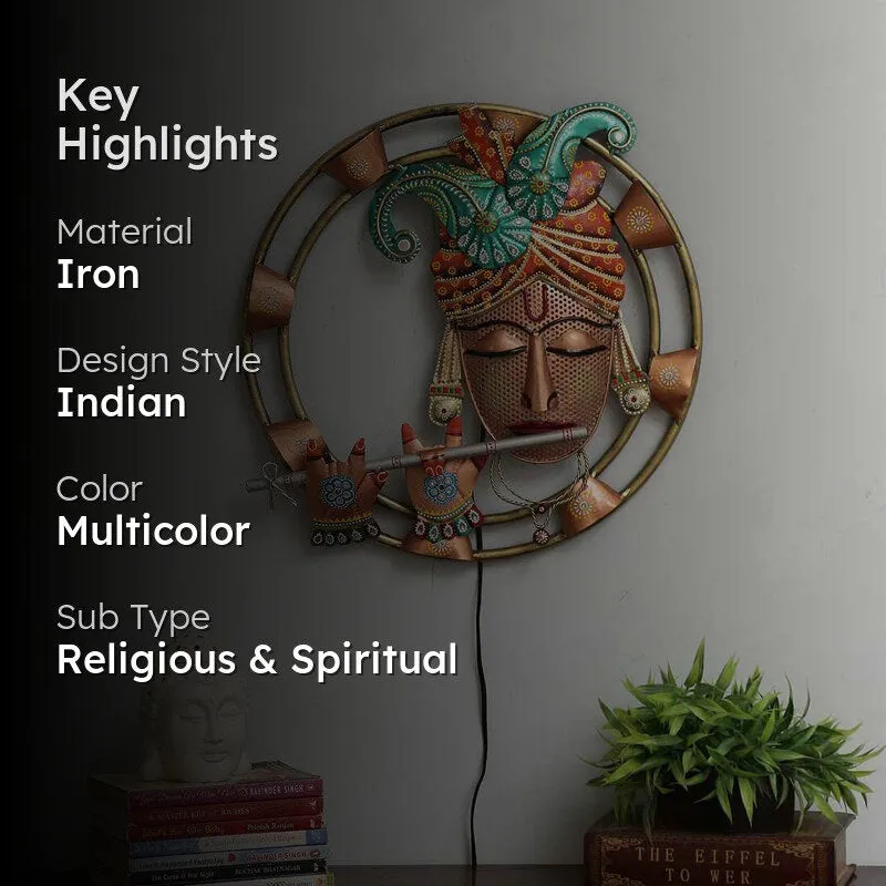 Krishna with Flute Iron Wall Accent media 2