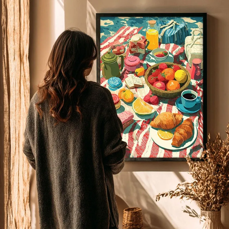 Croissant Glow Canvas Wall Painting - Black Frame media 4