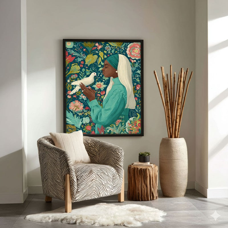 Natures Embrace Canvas Wall Painting With Black Frame