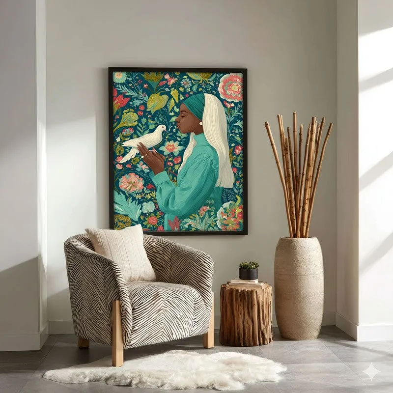 Natures Embrace Canvas Wall Painting With Black Frame media 1