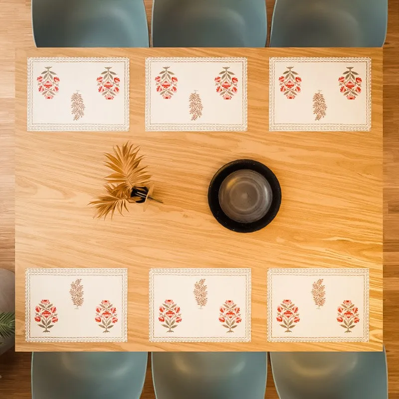 Earthy Elegance Cotton Table Mat (Pink) - Set Of Six media 3