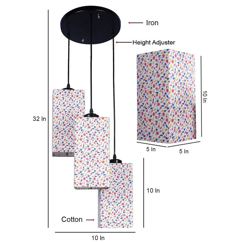 Warm Ivory Triple Metal Ceiling Lamp - Multicolor media 9