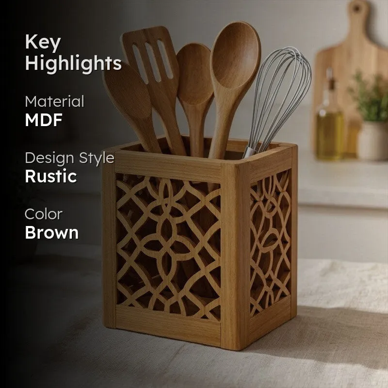 Prime Dine MDF Rustic Cutlery Stand media 2
