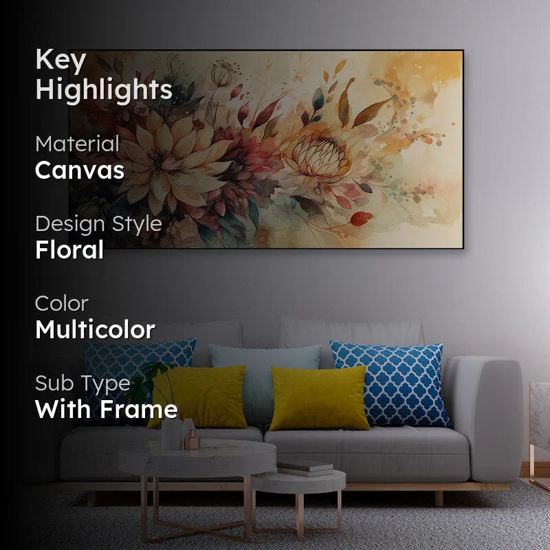 Pastel Fluer Floral Canvas Wall Painting media 2