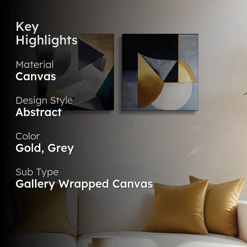 Midnight Fractals Canvas Wall Painting - Set Of Two media 2
