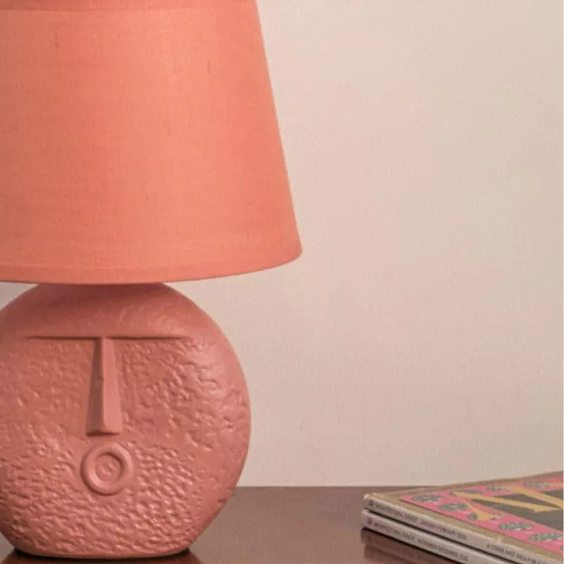 Pout Face Ceramic Table Lamp - Pink media 4