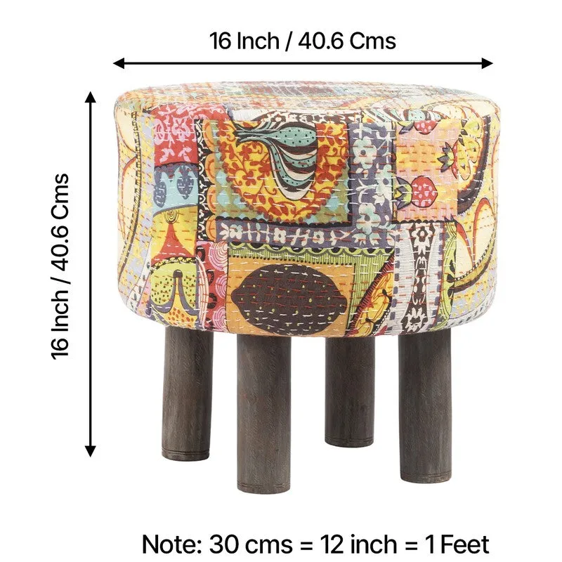 Bverix Acacia Wooden Ottomans (Multicolor) - Set Of Two media 9