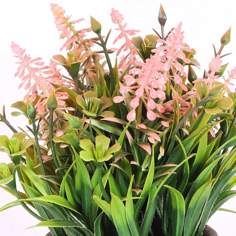 Lavender Artificial Flower With Pot - Peach media 4