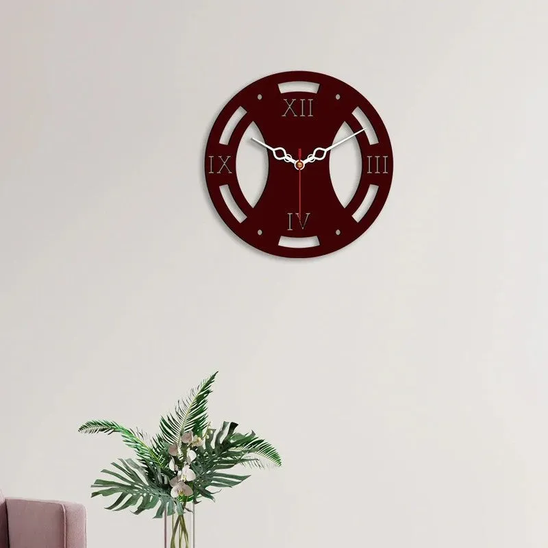 Heritage Maroon Wooden Wall Clock media 3