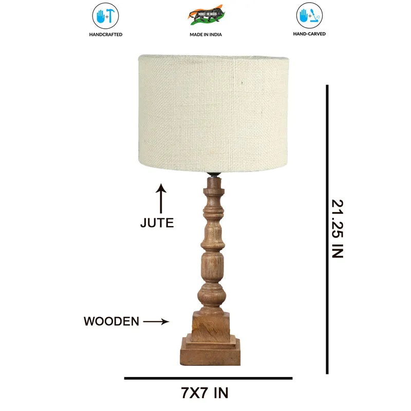 Sienna I Arbor Wooden Table Lamp - Beige,Brown media 7