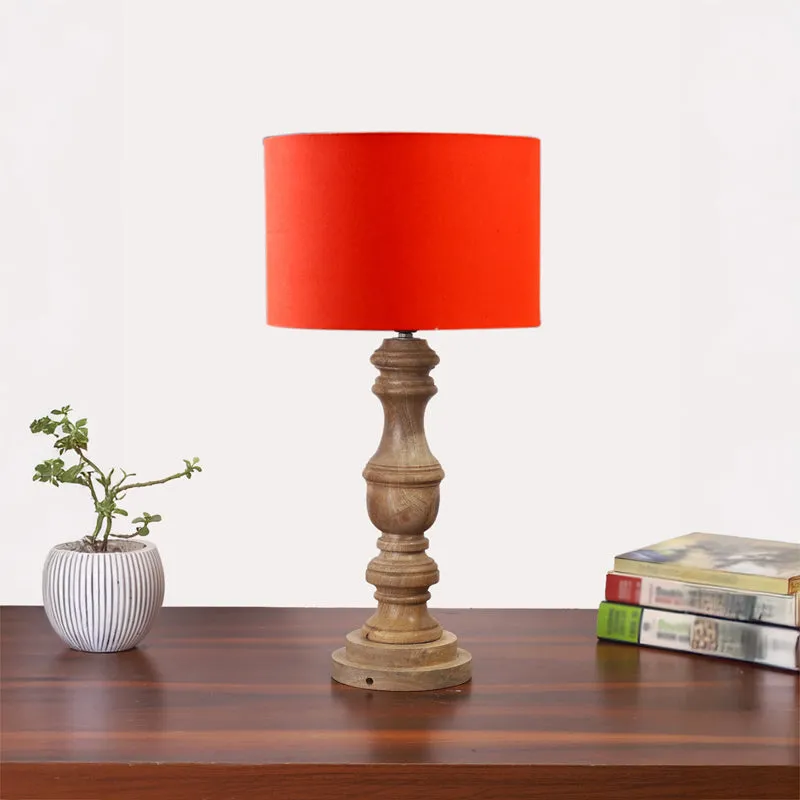 Cotin I Carve Wooden Table Lamp - Orange,Brown media 3