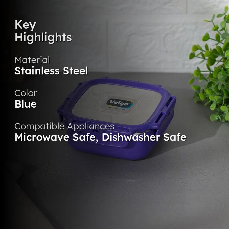 Fresh Savour Microwave Safe Lunch Box (Violet) - 300 mL media 2