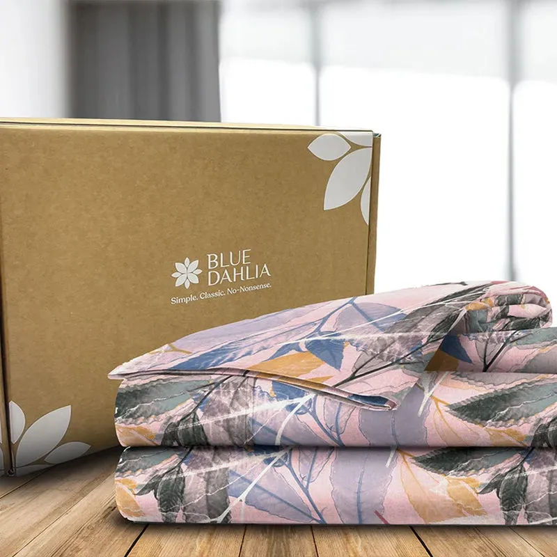 Springtime Printed Cotton Duvet Cover - Pink media 6