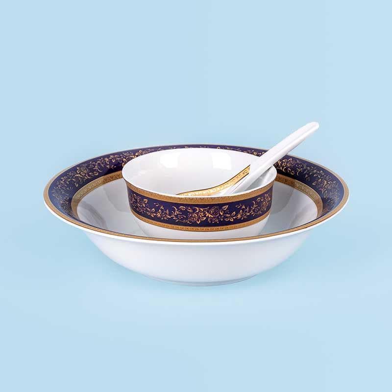 Blue Gold Dinner Set - 33 Piece Set media 7