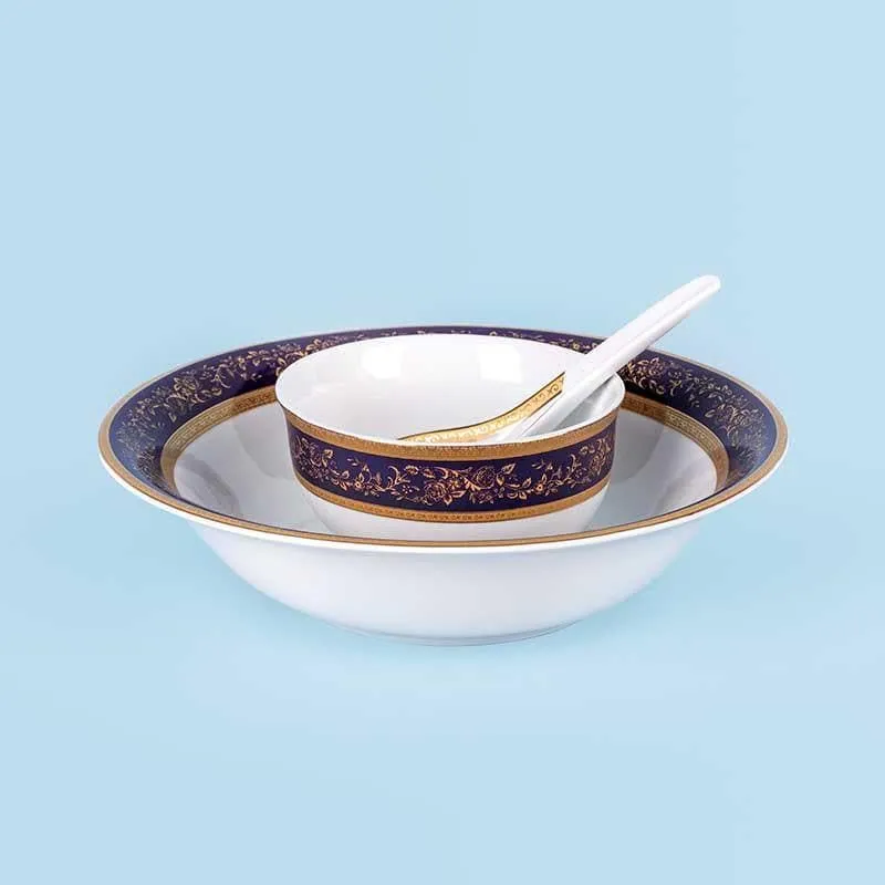Blue Gold Dinner Set - 33 Piece Set media 7