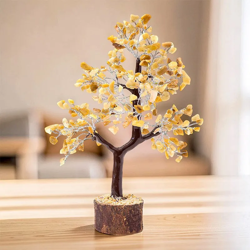 Elina Crystal Stone Wish Tree Showpiece - Yellow media 6