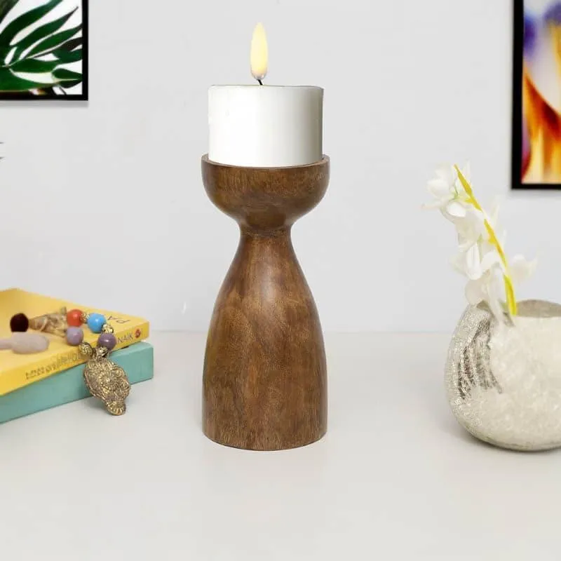 Aria Wooden Candle Stand - Large media 1