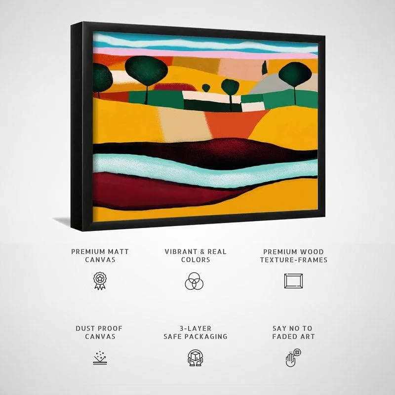 Painting Of Riverruns Canvas Wall Painting - Black Frame media 5