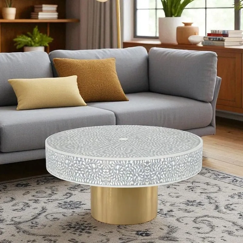 Prestyn Bone Inlay Center Table - Grey media 4