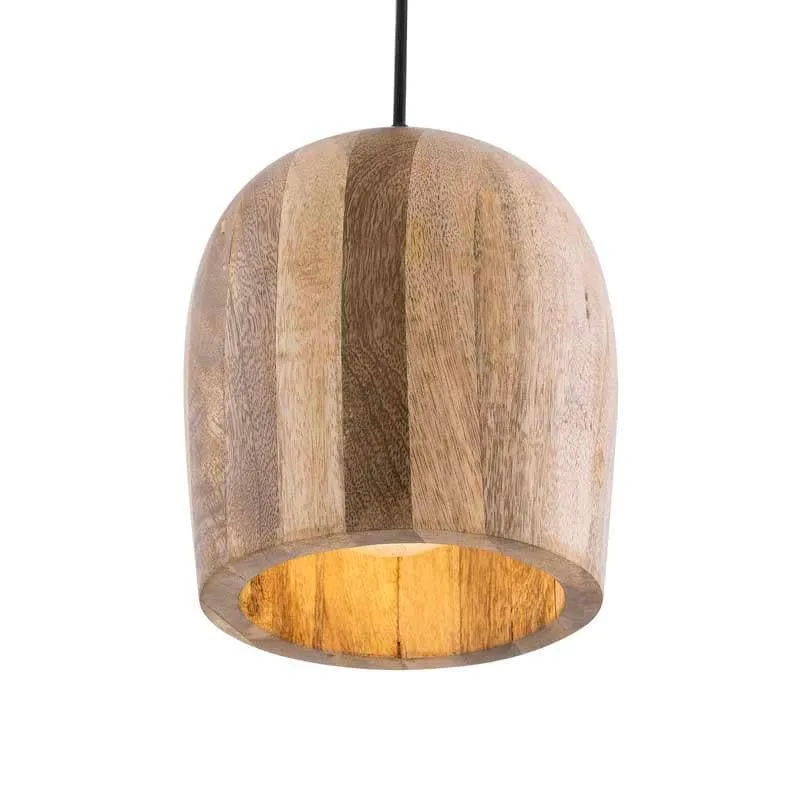 Farmhouse Bell Wooden Ceiling Lamp media 3