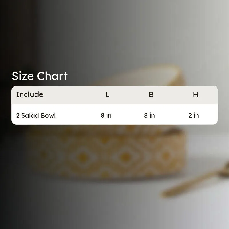 Zalvo Ceramic Salad Bowl (700 mL Each) - Set Of Two media 8