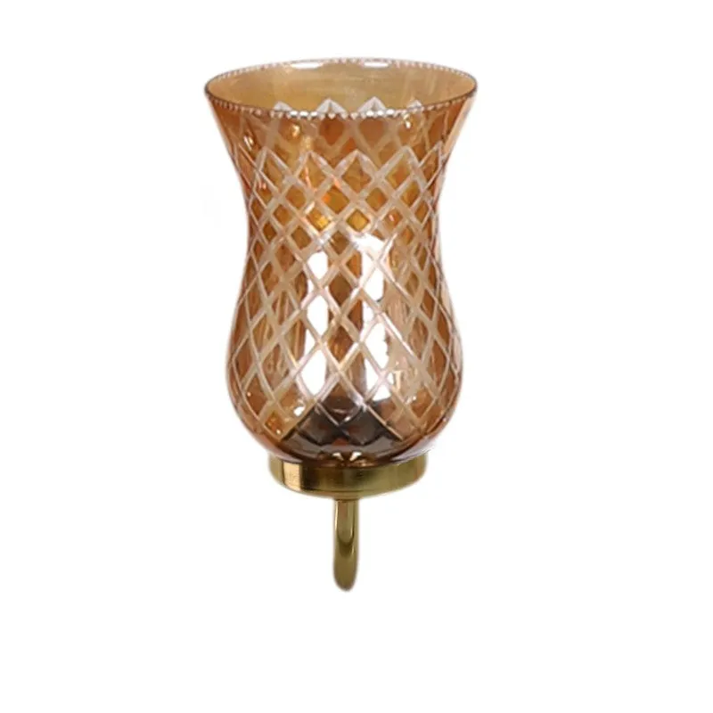 Honey Glow Gold Tulip Glass Wall Lamp media 5