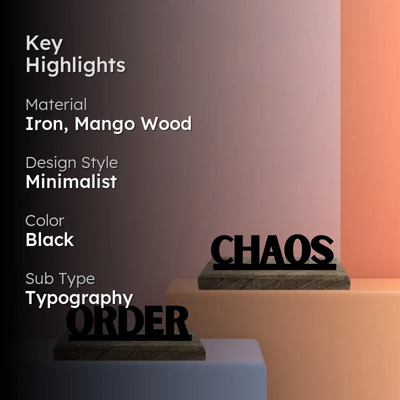 Order & Chaos Typography Showpiece - Set Of Two media 2
