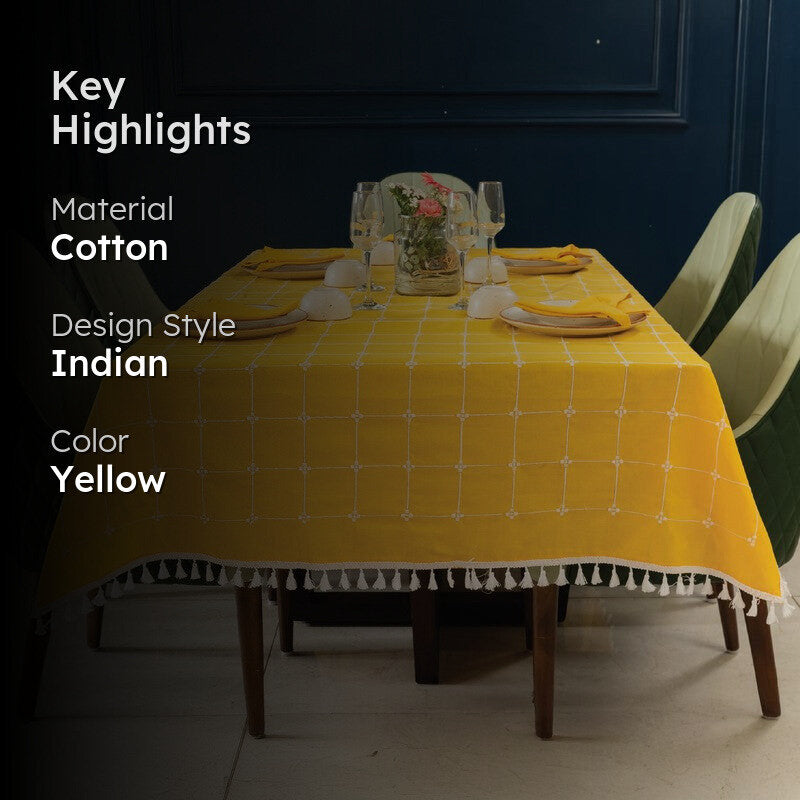 Aura Checks Table Cover - Yellow media 2