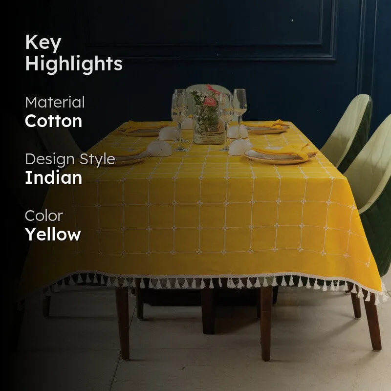 Aura Checks Table Cover - Yellow - 2