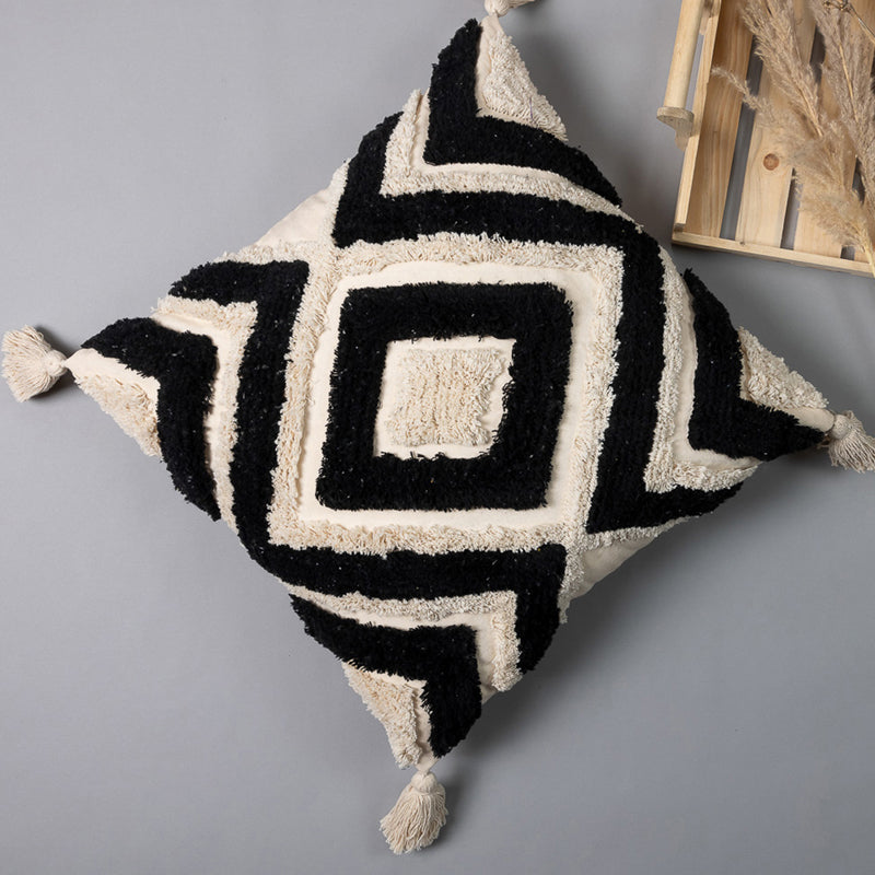 Tess Line Tufted Cushion Cover - Black media 3