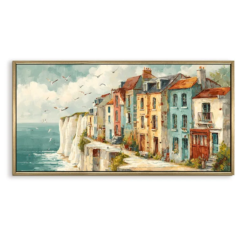 European Seaside Cliff Scene Wall Art media 4