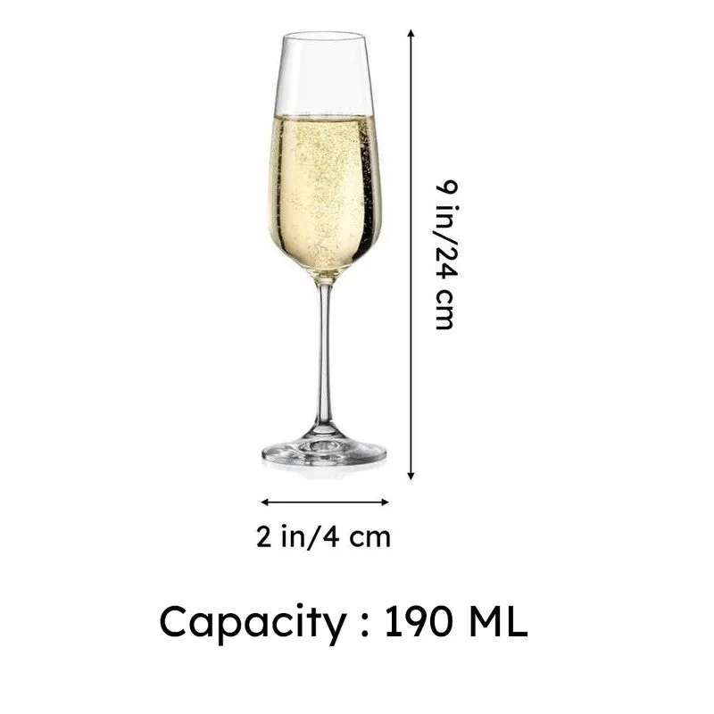Stella Bohemia Crystal Flute Glasses (190 ML) - Set Of Six media 6
