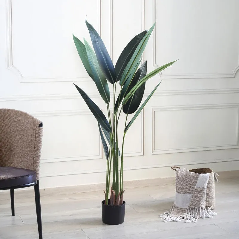 Tranquil Leaf Artificial Plant With Black Plastic Pot - 4.3 ft media 4