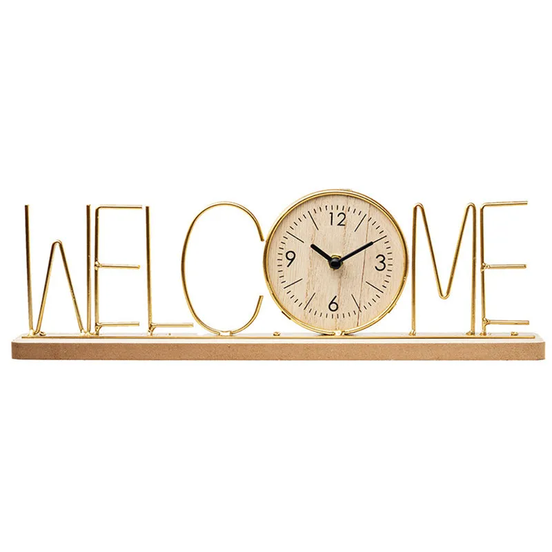 Typo Welcome Table Clock - Gold media 7