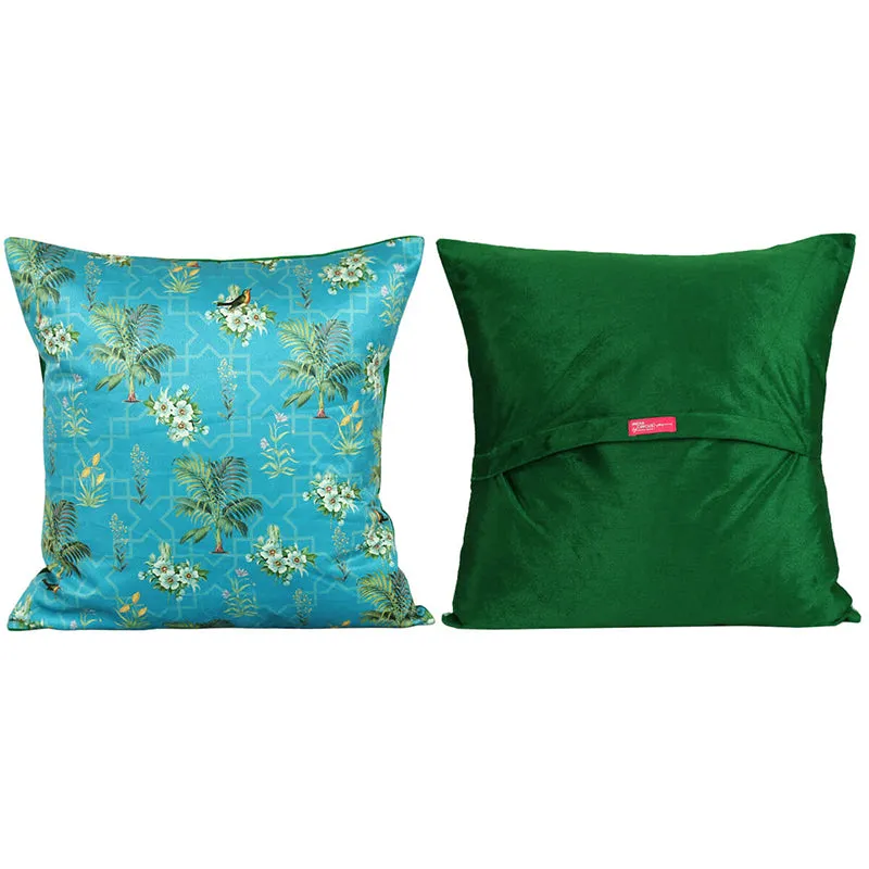 India Circus Rainforest Retreat Printed Velvet Cushion Cover - Set Of Five media 6