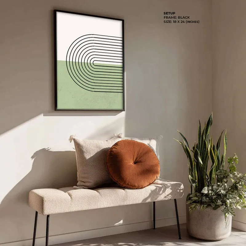 Cerchio Green Archival Canvas Wall Art - Black Frame media 4