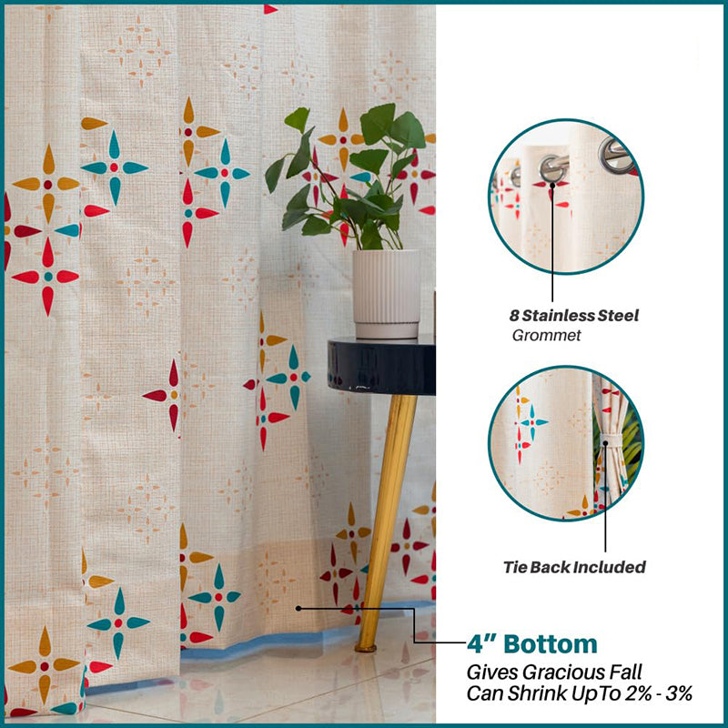 Urban Space Mosaic Curtain (Blue & Red) - Set Of Two media 5