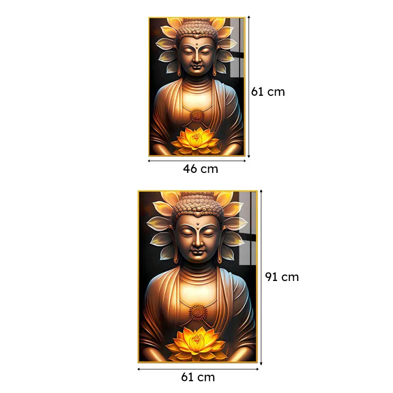 Glow Of Enlightenment Spiritual Canvas Wall Art With Frame - Gold media 7