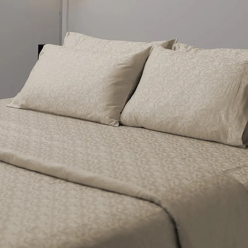 Coral Bloom Jacquard Duvet Cover - Beige media 4